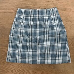 Brandy Melville Blue Plaid Mini Skirt